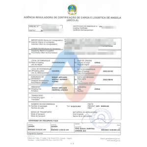 安哥拉 - 电子货物跟踪单(CNCA)