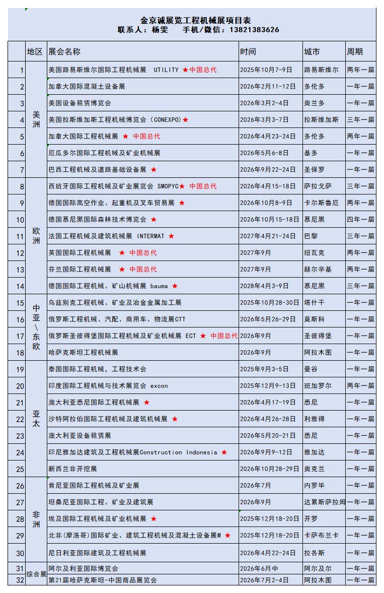 2026年工礦展計劃表-金京誠展覽_工程機械展