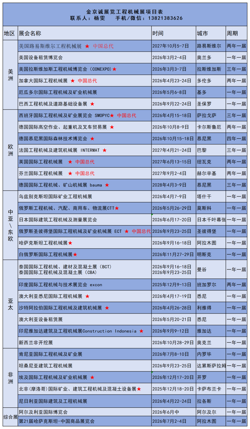 2026-2027工礦展計劃表--金京誠展覽楊雯13821383626_工程機械展